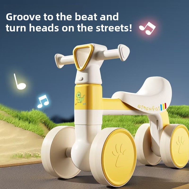 Kids Outdoor Gifts - دراجة توازن للأطفال بأربع عجلات، مشاية