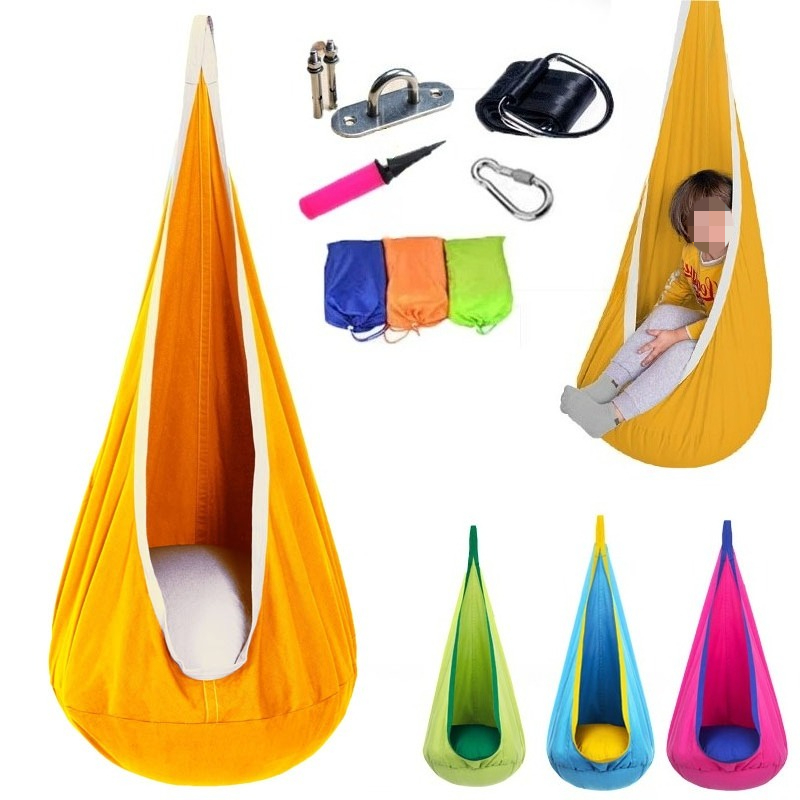Kids Yellow Outdoor Chair - 1 قطعة الاطفال جراب سوينغ مقعد