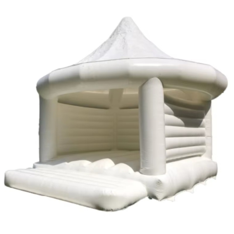 Kids Outdoor Toys - قلعة قابلة للنفخ بيضاء للزفاف، ألعاب