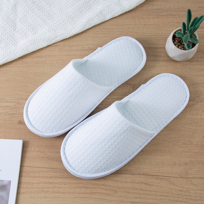 Kids Indoor Outdoor Slippers - 5 أزواج/مجموعة من شباشب الوافل البيضاء