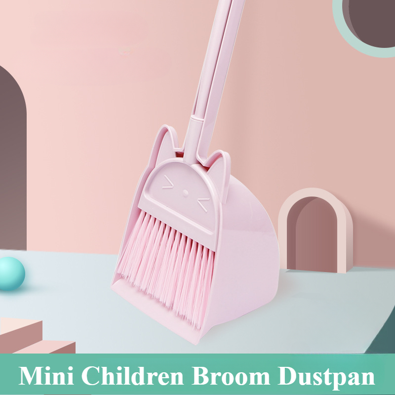 Kids Outdoor Broom - مكنسة الأطفال الصغيرة ومجرفة الكرتون القط