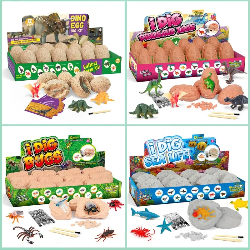 Kids Outdoor Excavator - مجموعة استكشاف بيض الديناصورات الأثرية 12