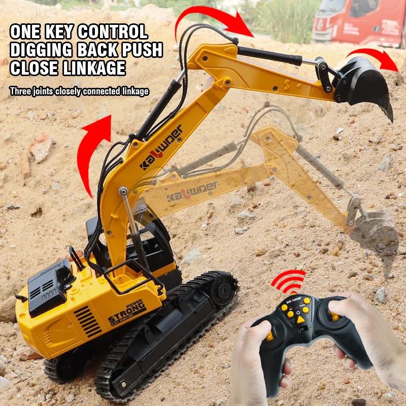 Kids Outdoor Excavator - Huina Rc حفارة 1/24 9Ch التحكم