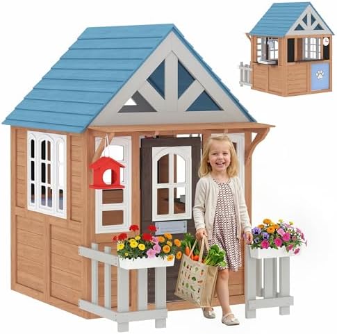 Kids Outdoor Fence - بيت لعب خشبي للأطفال في الهواء