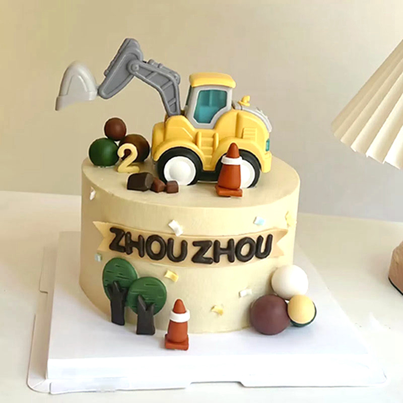 Kids Outdoor Excavator - البناء كعكة القبعات العالية كعكة عيد
