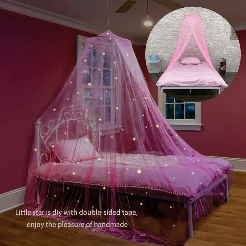 Kids Outdoor Yurt - مظلة سرير للبنات مع نجوم مضيئة