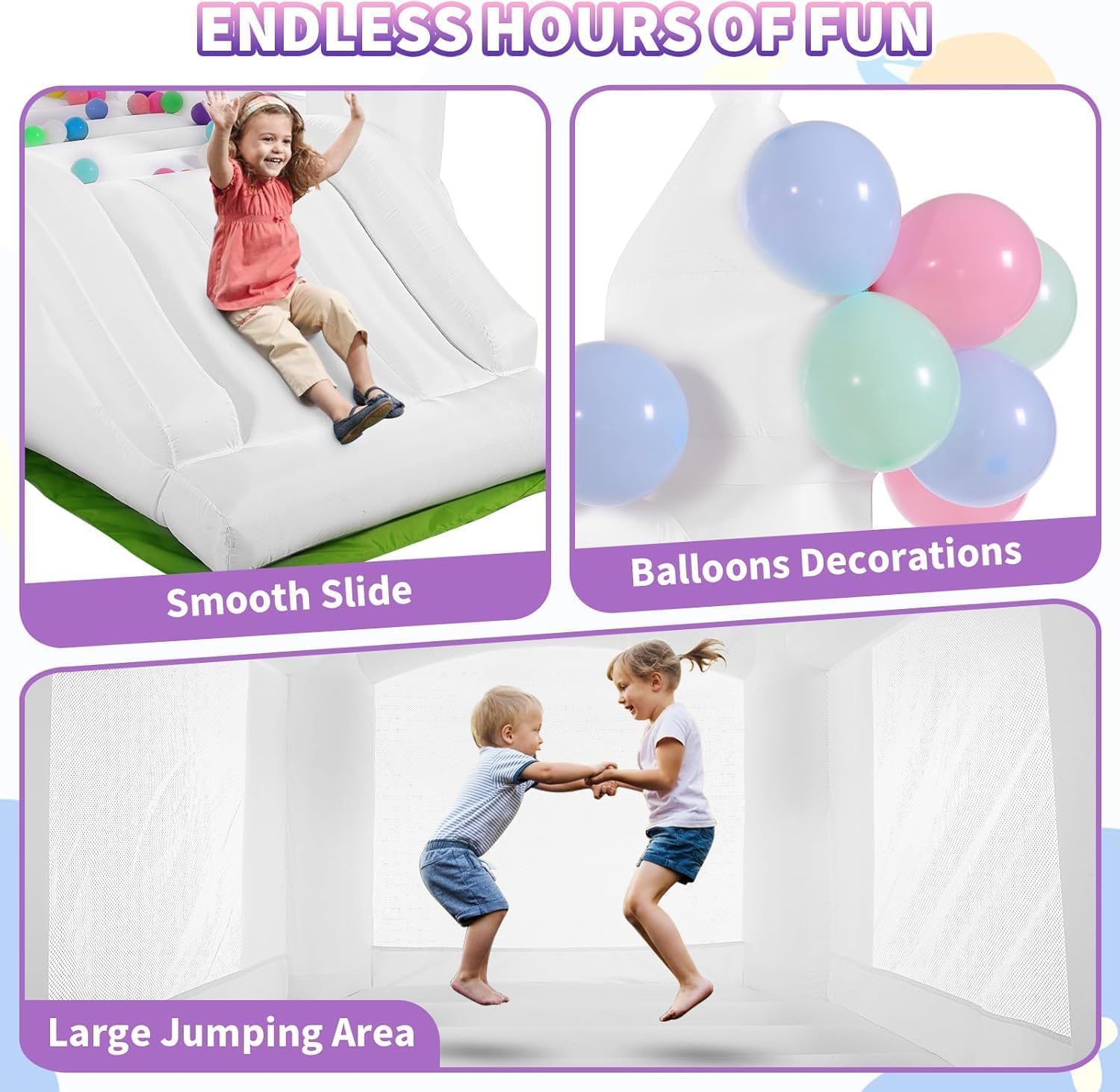 قلعة نطاطية بيضاء للأطفال من س - مراجعة Kids Outdoor Slide وسعره