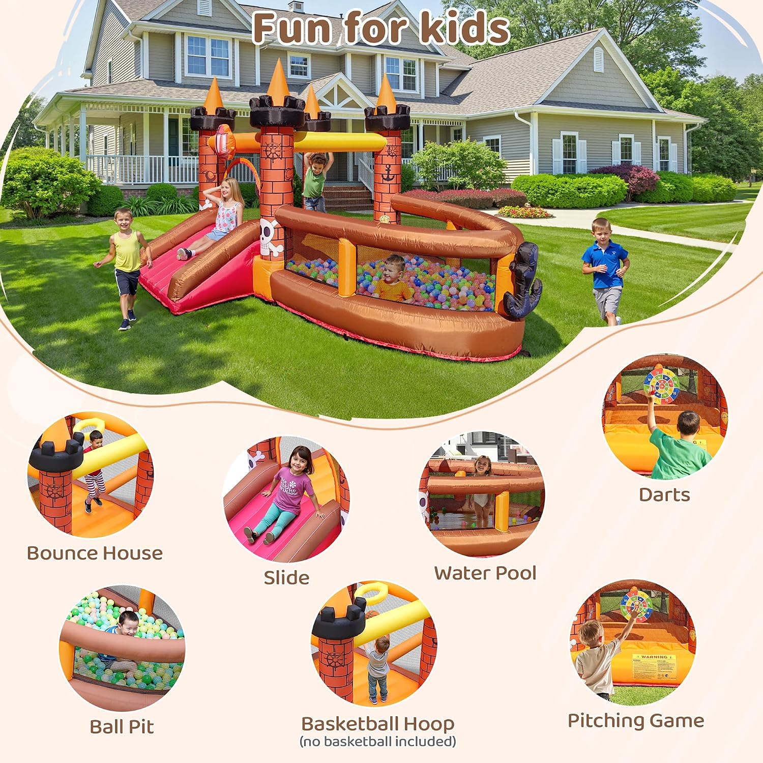 بيت قفز قابل للنفخ للأطفال من  - مراجعة Kids Outdoor Jumping Castle وسعره