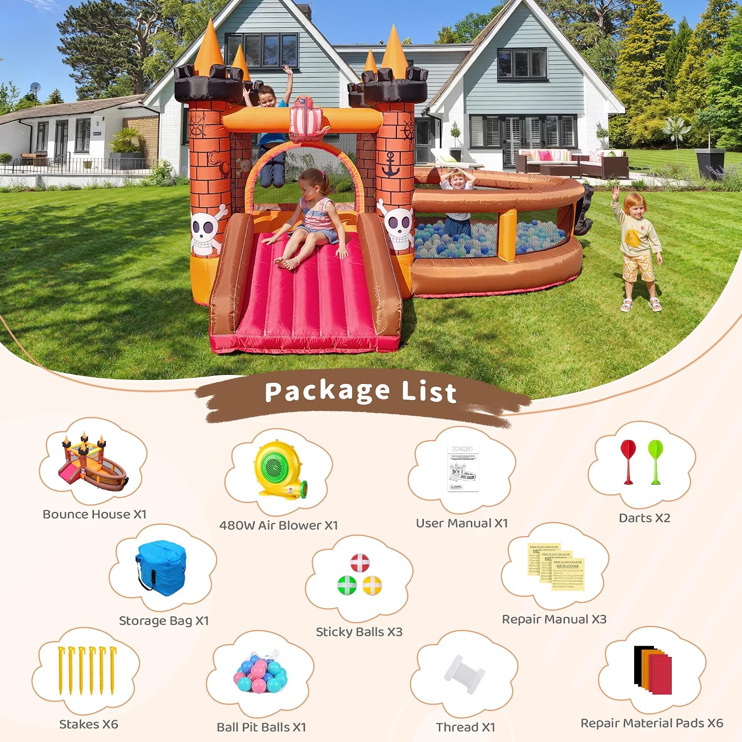 بيت قفز قابل للنفخ للأطفال من  - مراجعة Kids Outdoor Jumping Castle وسعره