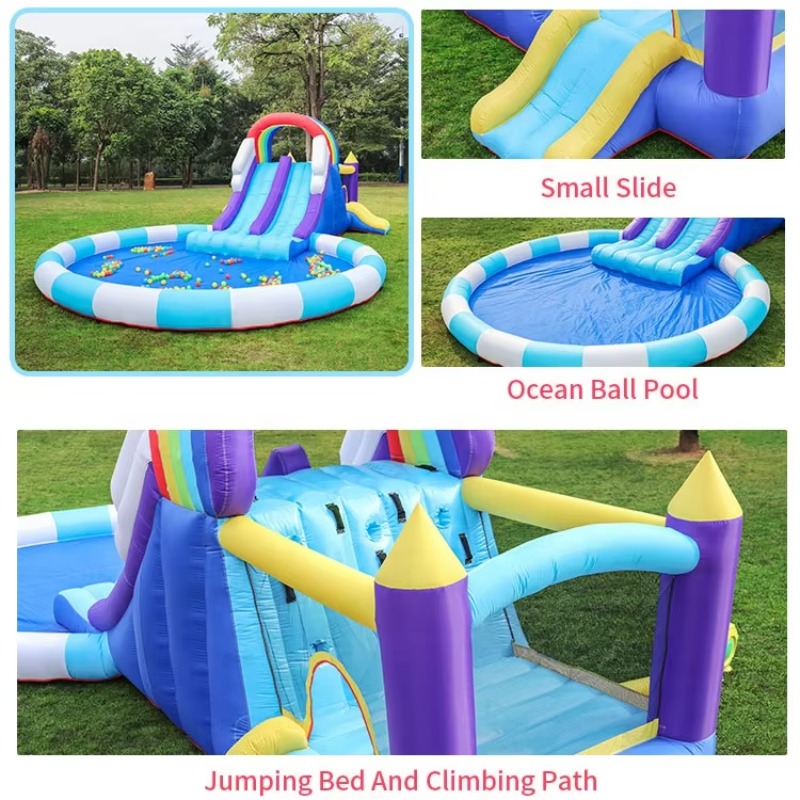 زحليقة مائية قوس قزح عملاقة قا - مراجعة Kids Outdoor Slide وسعره