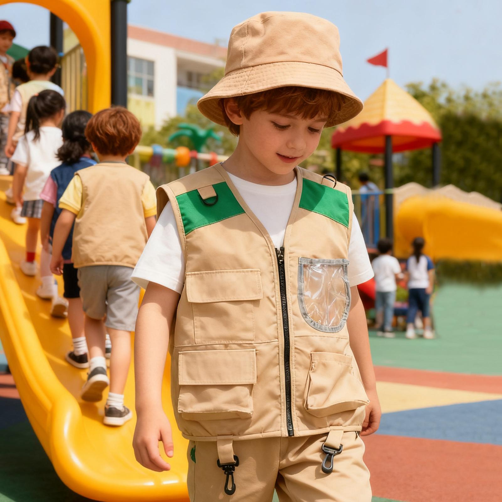 طقم قبعة وسترة استكشافية للأطف - مراجعة Kids Outdoor Umbrella وسعره
