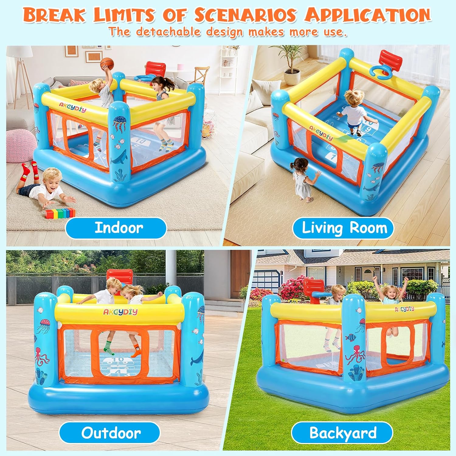 بيت قفز قابل للنفخ من البولي ف - مراجعة Kids Outdoor Jumping Castle وسعره