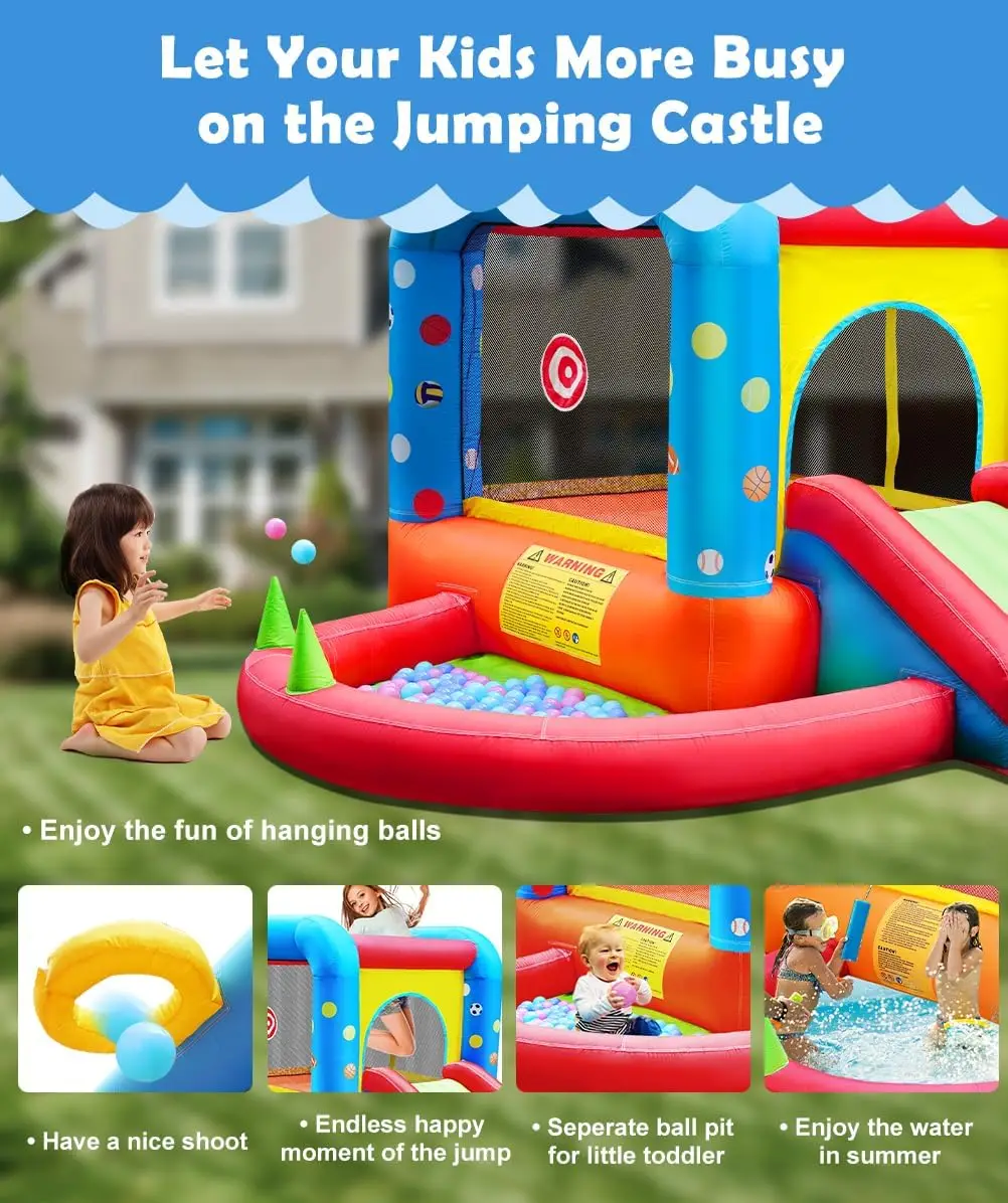 بيت قفز قابل للنفخ من ستيب4فن، - مراجعة Kids Outdoor Jumping Castle وسعره