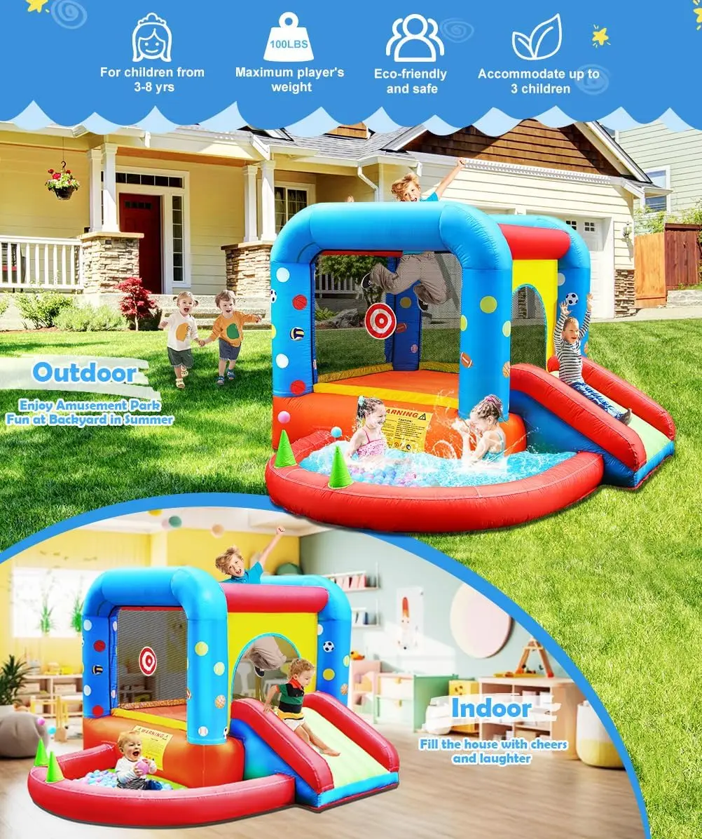 بيت قفز قابل للنفخ من ستيب4فن، - مراجعة Kids Outdoor Jumping Castle وسعره