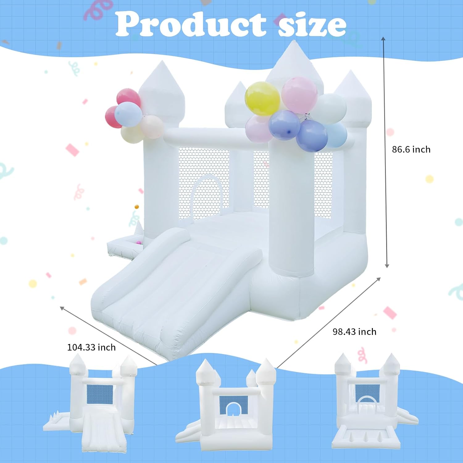 بيت نطاطي أبيض، قلعة نطاطية لل - مراجعة Kids Outdoor Slide وسعره