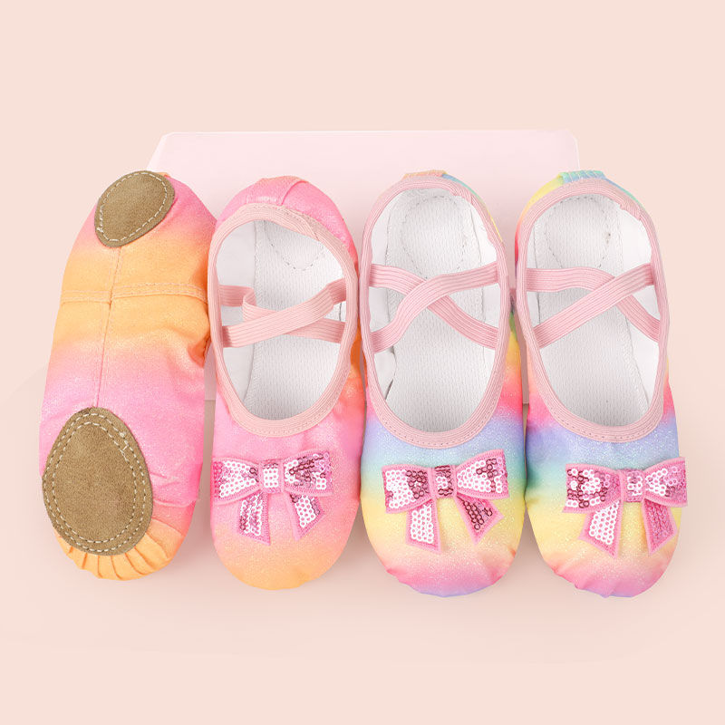 حذاء باليه لامع للبنات مع قوس  - مراجعة Kids Indoor Outdoor Slippers وسعره