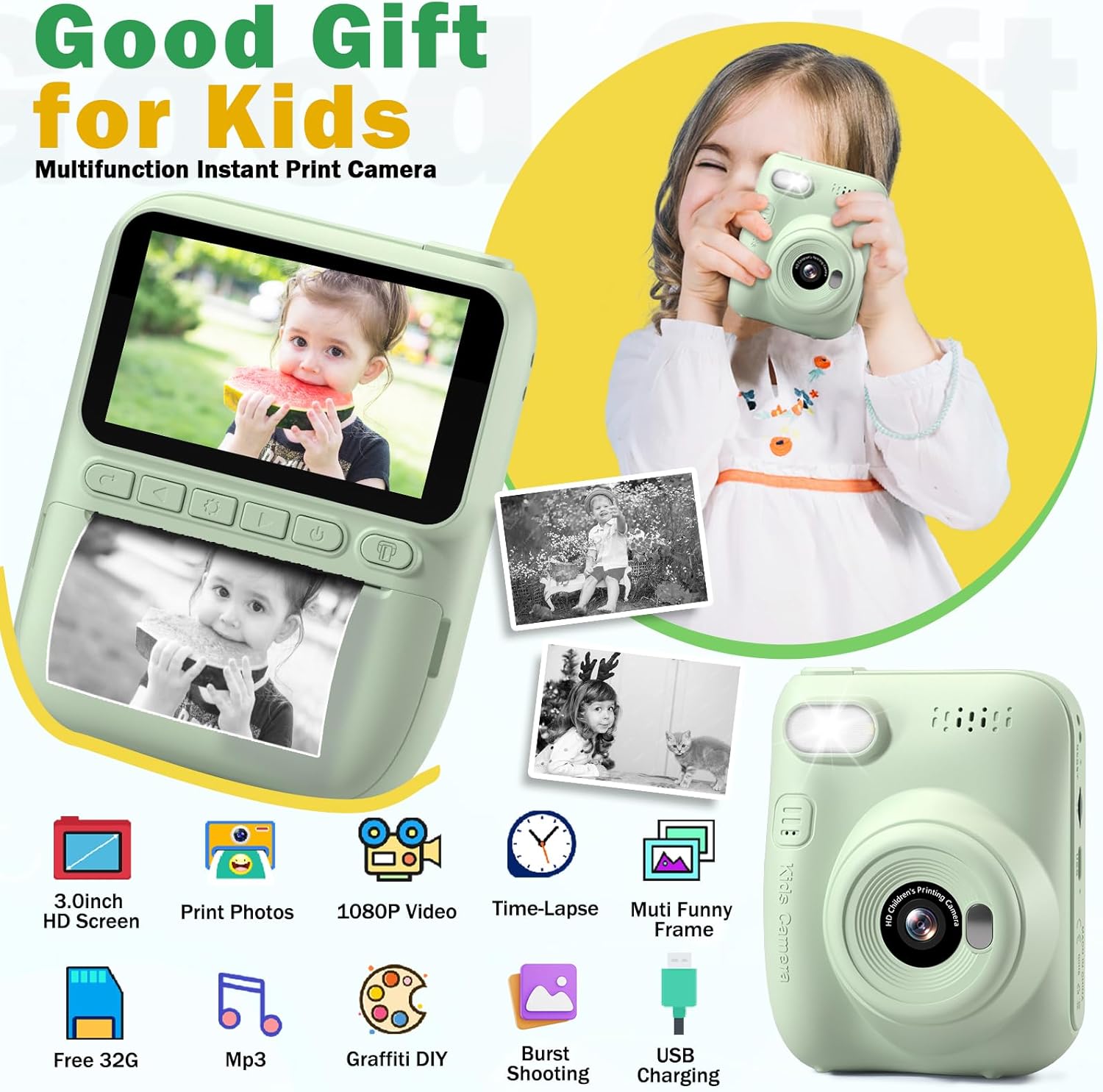 كاميرا طباعة فورية للأطفال، كا - مراجعة Kids Outdoor Gifts وسعره
