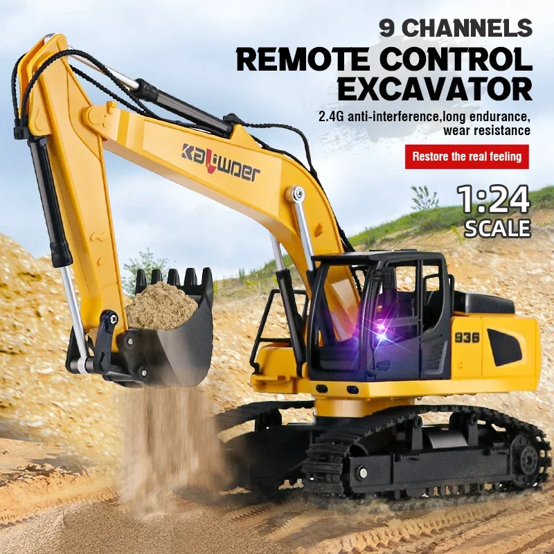 Huina Rc حفارة 1/24 9Ch التحكم - مراجعة Kids Outdoor Excavator وسعره