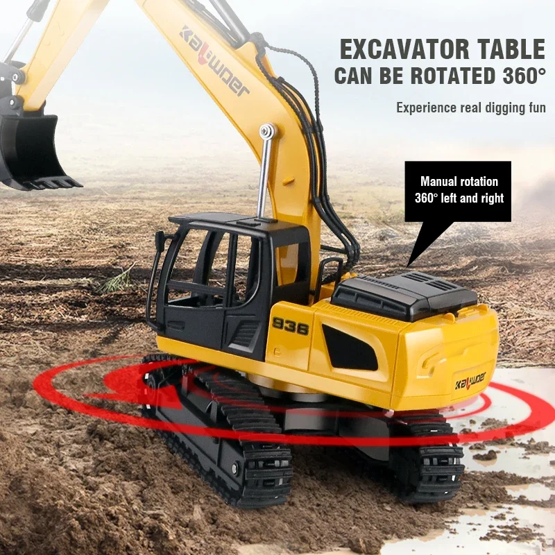 Huina Rc حفارة 1/24 9Ch التحكم - مراجعة Kids Outdoor Excavator وسعره